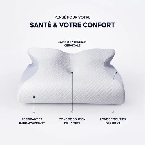Oreiller Ergonomique Cervical – Dormez Mieux, Réveillez-Vous Plus Confortable