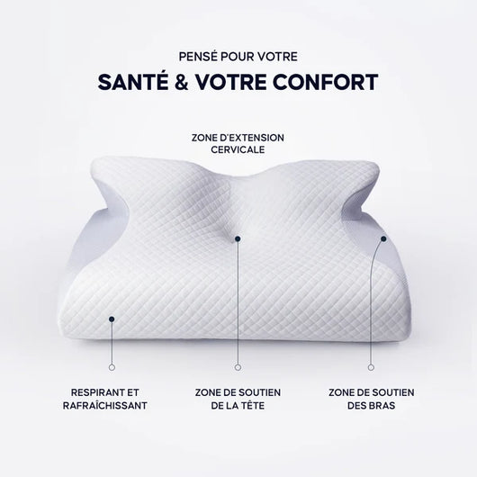 Oreiller Ergonomique Cervical – Dormez Mieux, Réveillez-Vous Plus Confortable