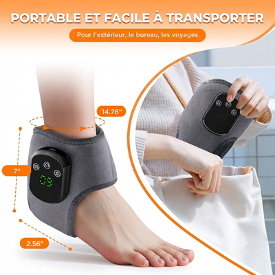 Masseur électrique de cheville et de pied, chauffage des vibrations du pied, attelle de Relaxation, ceinture, entorse des articulations plantaires, Support de cheville