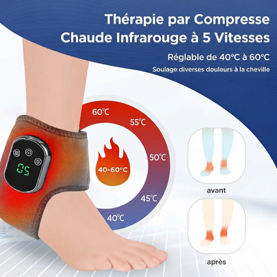 Masseur électrique de cheville et de pied, chauffage des vibrations du pied, attelle de Relaxation, ceinture, entorse des articulations plantaires, Support de cheville