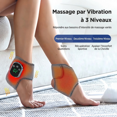 Masseur électrique de cheville et de pied, chauffage des vibrations du pied, attelle de Relaxation, ceinture, entorse des articulations plantaires, Support de cheville