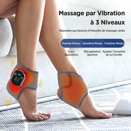 Masseur électrique de cheville et de pied, chauffage des vibrations du pied, attelle de Relaxation, ceinture, entorse des articulations plantaires, Support de cheville