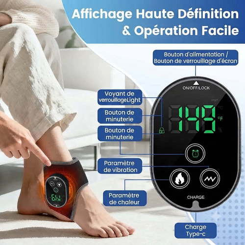 Masseur électrique de cheville et de pied, chauffage des vibrations