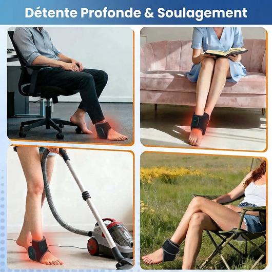 Masseur électrique de cheville et de pied, chauffage des vibrations du pied, attelle de Relaxation, ceinture, entorse des articulations plantaires, Support de cheville