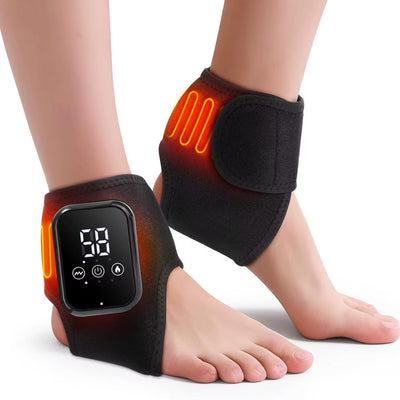 Masseur électrique de cheville et de pied, chauffage des vibrations du pied, attelle de Relaxation, ceinture, entorse des articulations plantaires, Support de cheville