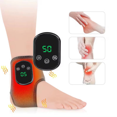 Masseur électrique de cheville et de pied, chauffage des vibrations du pied, attelle de Relaxation, ceinture, entorse des articulations plantaires, Support de cheville