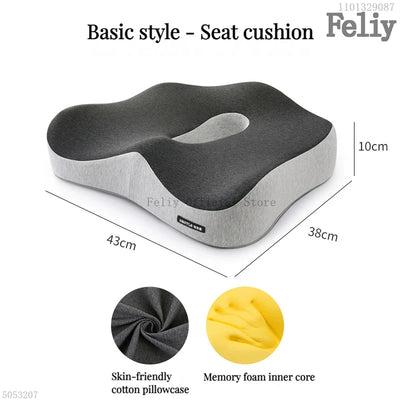 Coussin de Siège Ergonomique et Soutien Lombaire à Mémoire de Forme pour Bureau et voiture