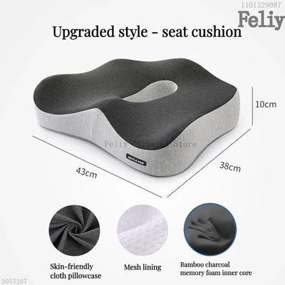 Coussin de Siège Ergonomique et Soutien Lombaire à Mémoire de Forme pour Bureau et voiture