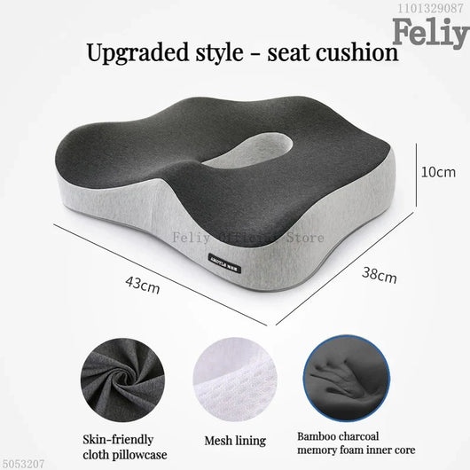 Coussin de Siège Ergonomique et Soutien Lombaire à Mémoire de Forme pour Bureau et voiture