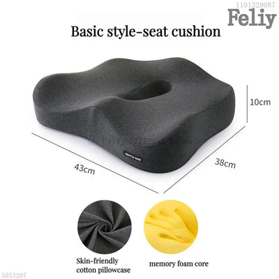 Coussin de Siège Ergonomique et Soutien Lombaire à Mémoire de Forme pour Bureau et voiture