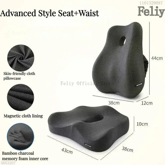 Coussin de Siège Ergonomique et Soutien Lombaire à Mémoire de Forme pour Bureau et voiture