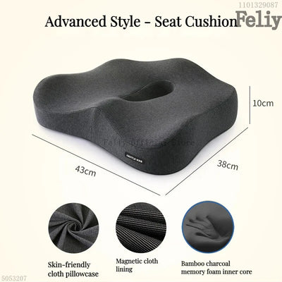 Coussin de Siège Ergonomique et Soutien Lombaire à Mémoire de Forme pour Bureau et voiture