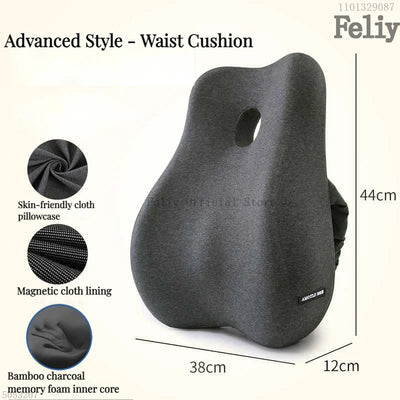 Coussin de Siège Ergonomique et Soutien Lombaire à Mémoire de Forme pour Bureau et voiture