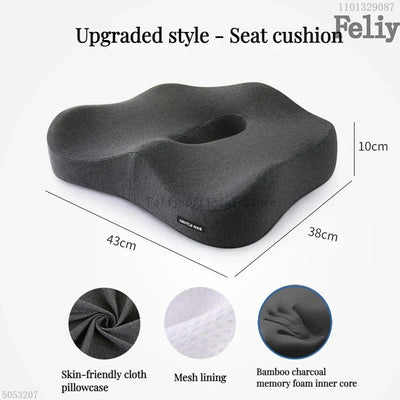 Coussin de Siège Ergonomique et Soutien Lombaire à Mémoire de Forme pour Bureau et voiture