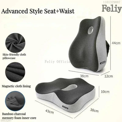 Coussin de Siège Ergonomique et Soutien Lombaire à Mémoire de Forme pour Bureau et voiture