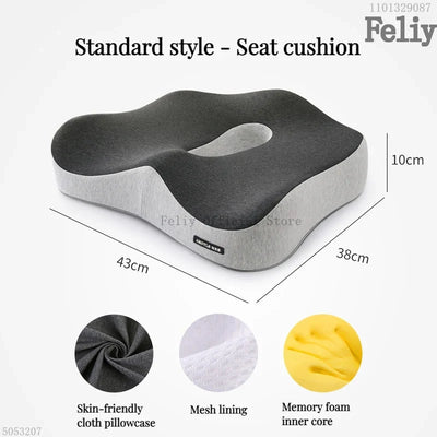 Coussin de Siège Ergonomique et Soutien Lombaire à Mémoire de Forme pour Bureau et voiture